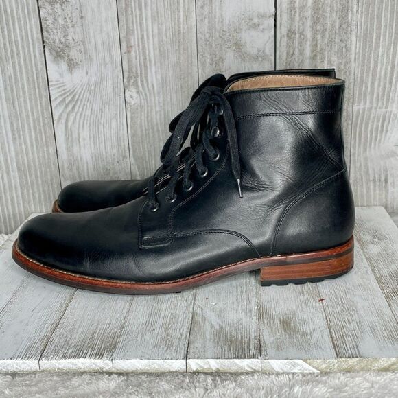 Mens Warfield & Grand Ankle Black Leather Boots Size 10 - Picture 4 of 9